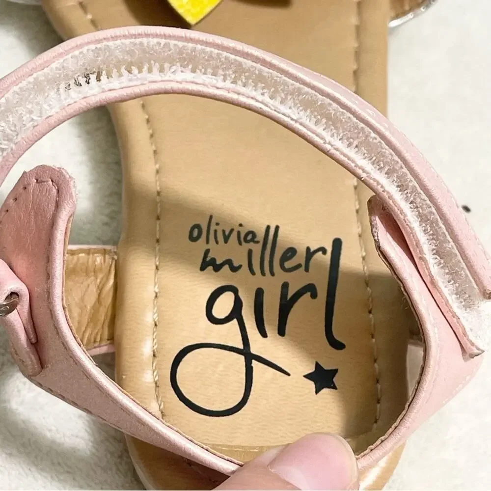 Olivia Miller Girl Kid's Yellow Sunflower Open Toe Flat Sandals size 10 - Picture 4 of 8
